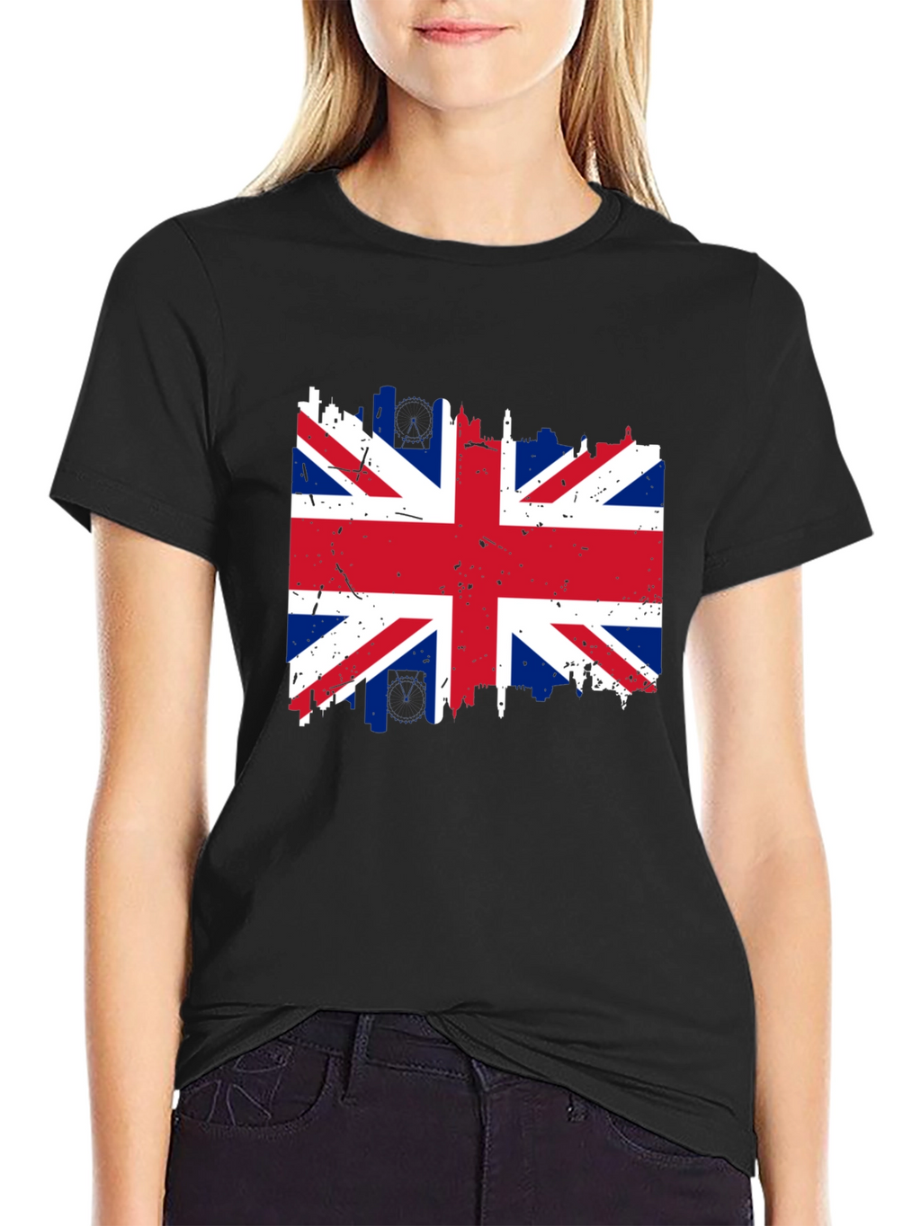Union Jack Flag Graphic T-Shirt - Distressed Print