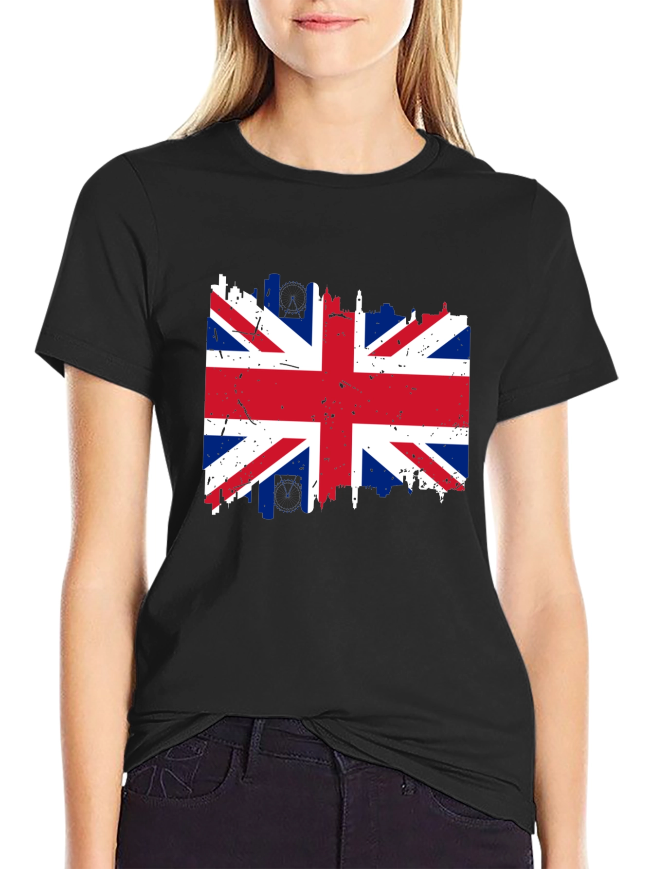 Union Jack Flag Graphic T-Shirt - Distressed Print