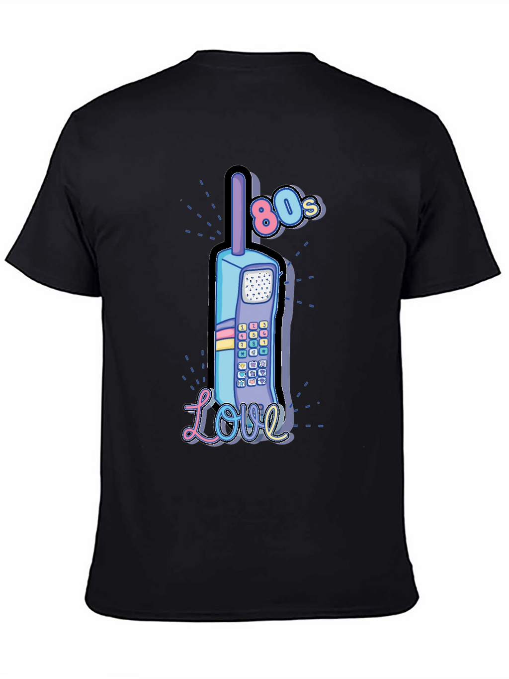Retro 80s Cell Phone Love Graphic T-Shirt