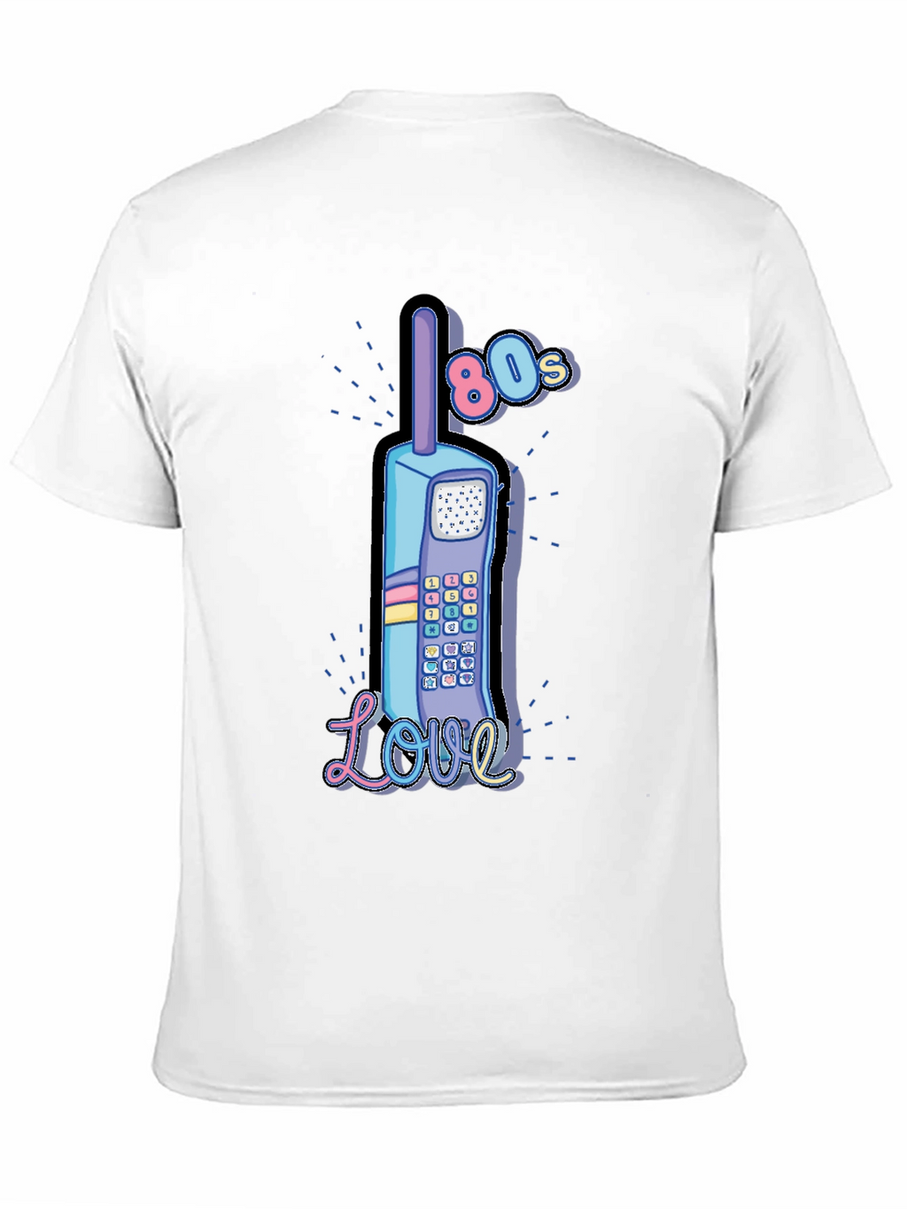 Retro 80s Cell Phone Love Graphic T-Shirt