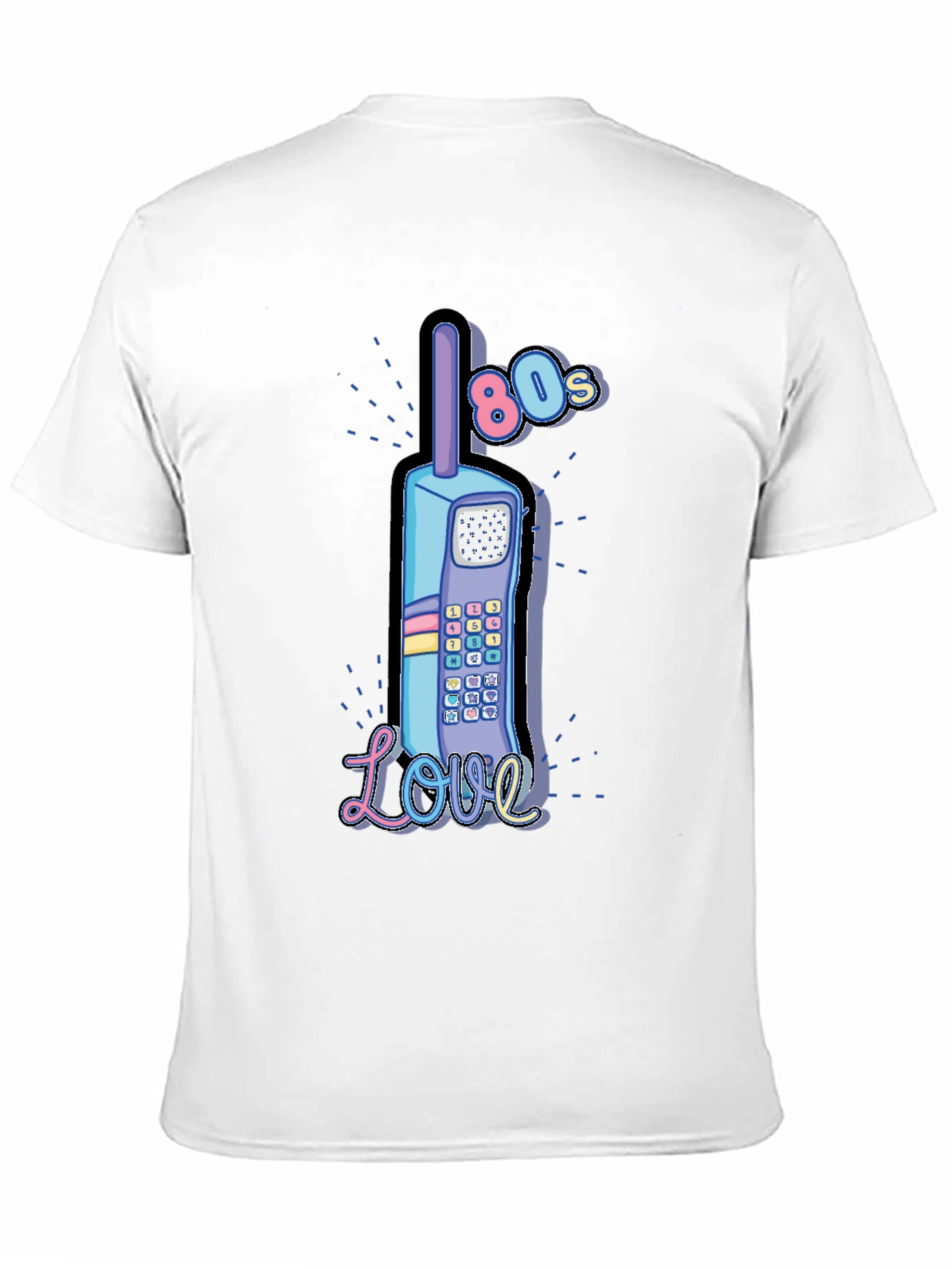 Retro 80s Cell Phone Love Graphic T-Shirt