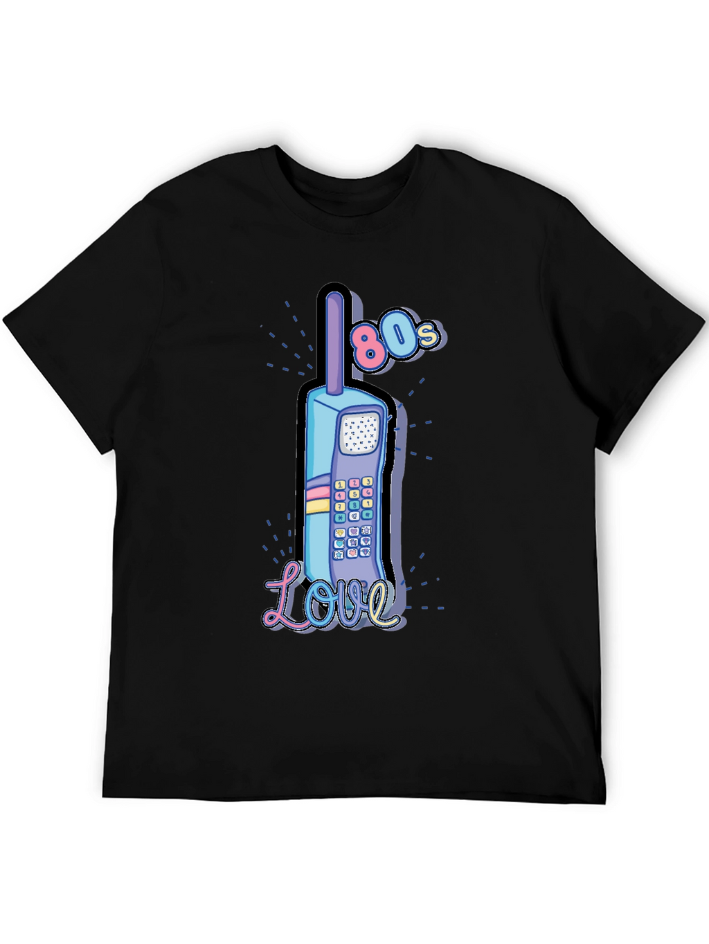 Retro 80s Cell Phone Love Graphic T-Shirt