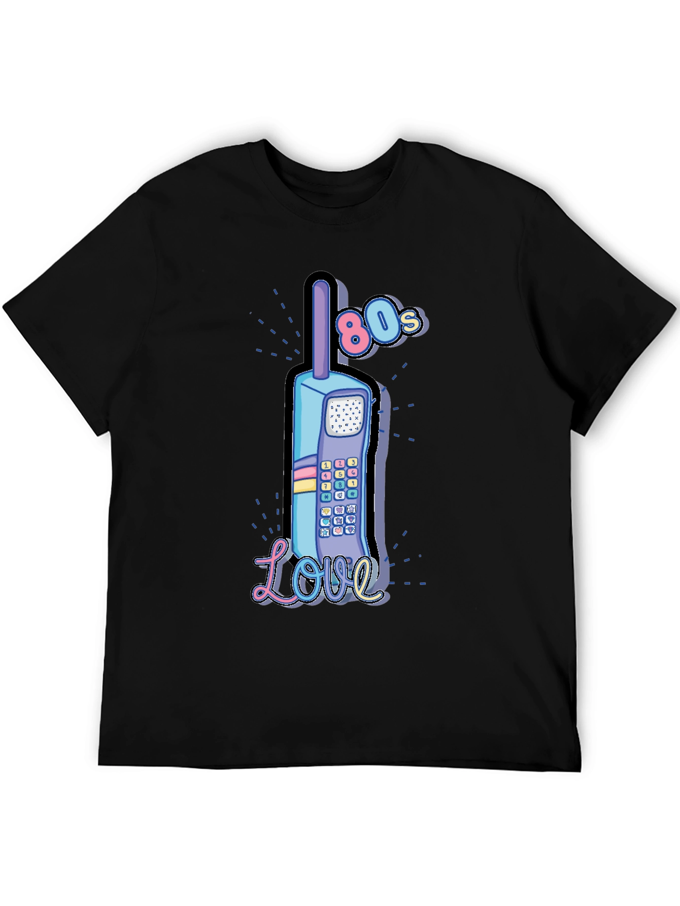 Retro 80s Cell Phone Love Graphic T-Shirt