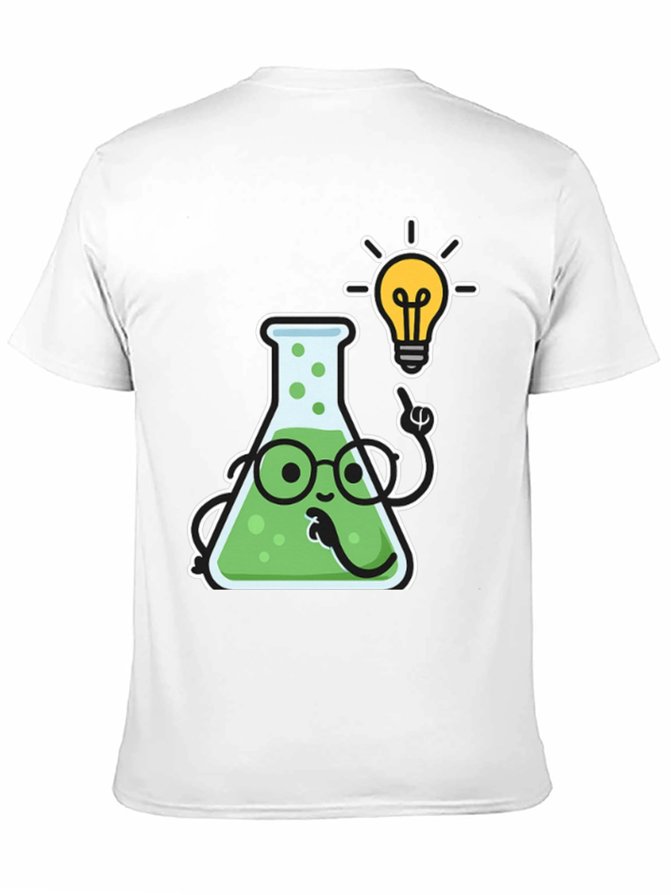 Scientist Flask Cartoon T-Shirt - Black Cotton Blend