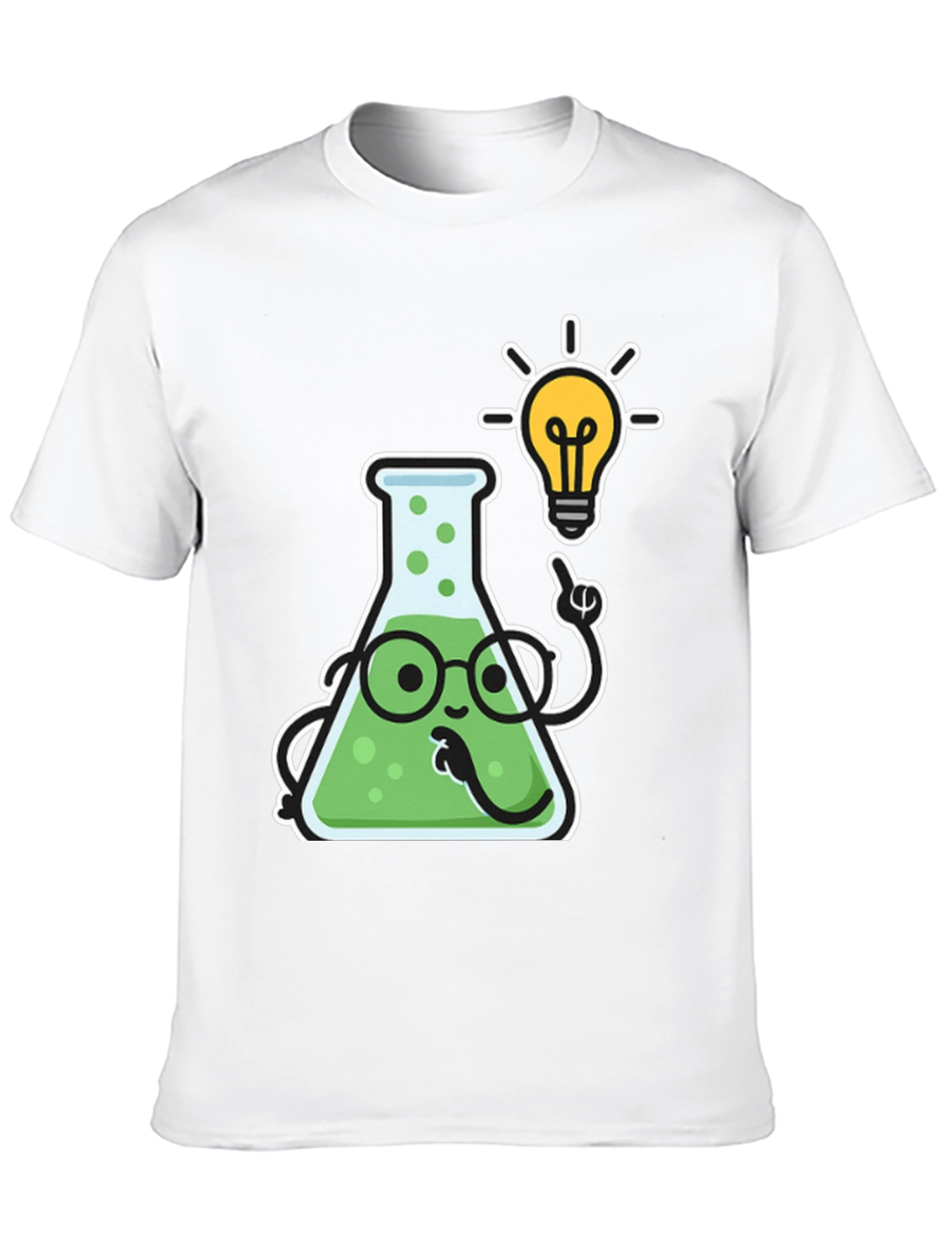 Scientist Flask Cartoon T-Shirt - Black Cotton Blend