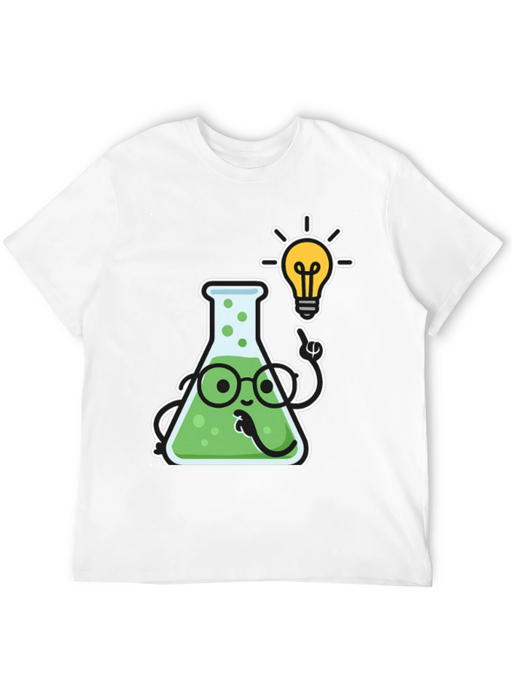 Scientist Flask Cartoon T-Shirt - Black Cotton Blend