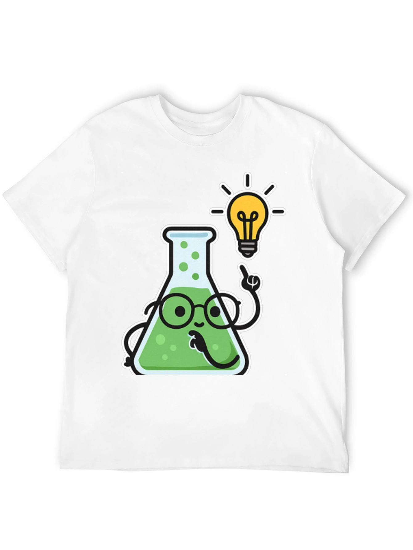 Scientist Flask Cartoon T-Shirt - Black Cotton Blend