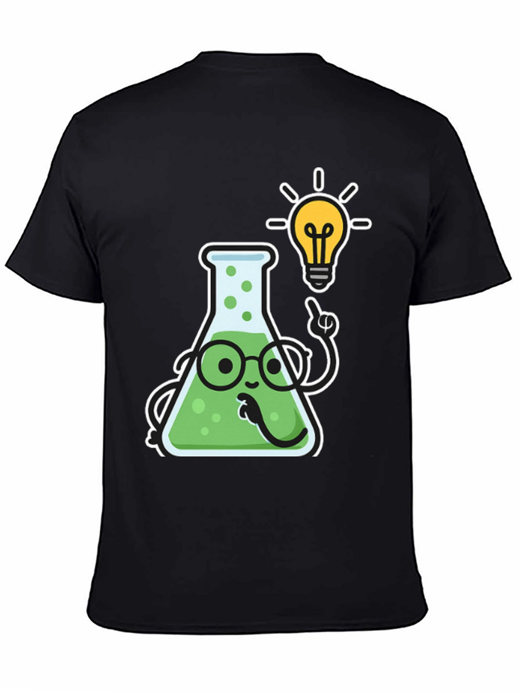 Scientist Flask Cartoon T-Shirt - Black Cotton Blend