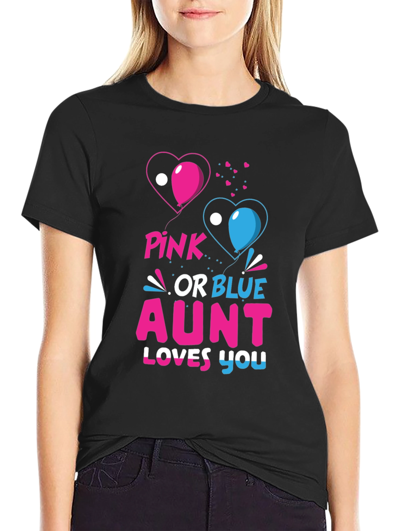 Pink or Blue Aunt Loves You Gender Reveal T-Shirt