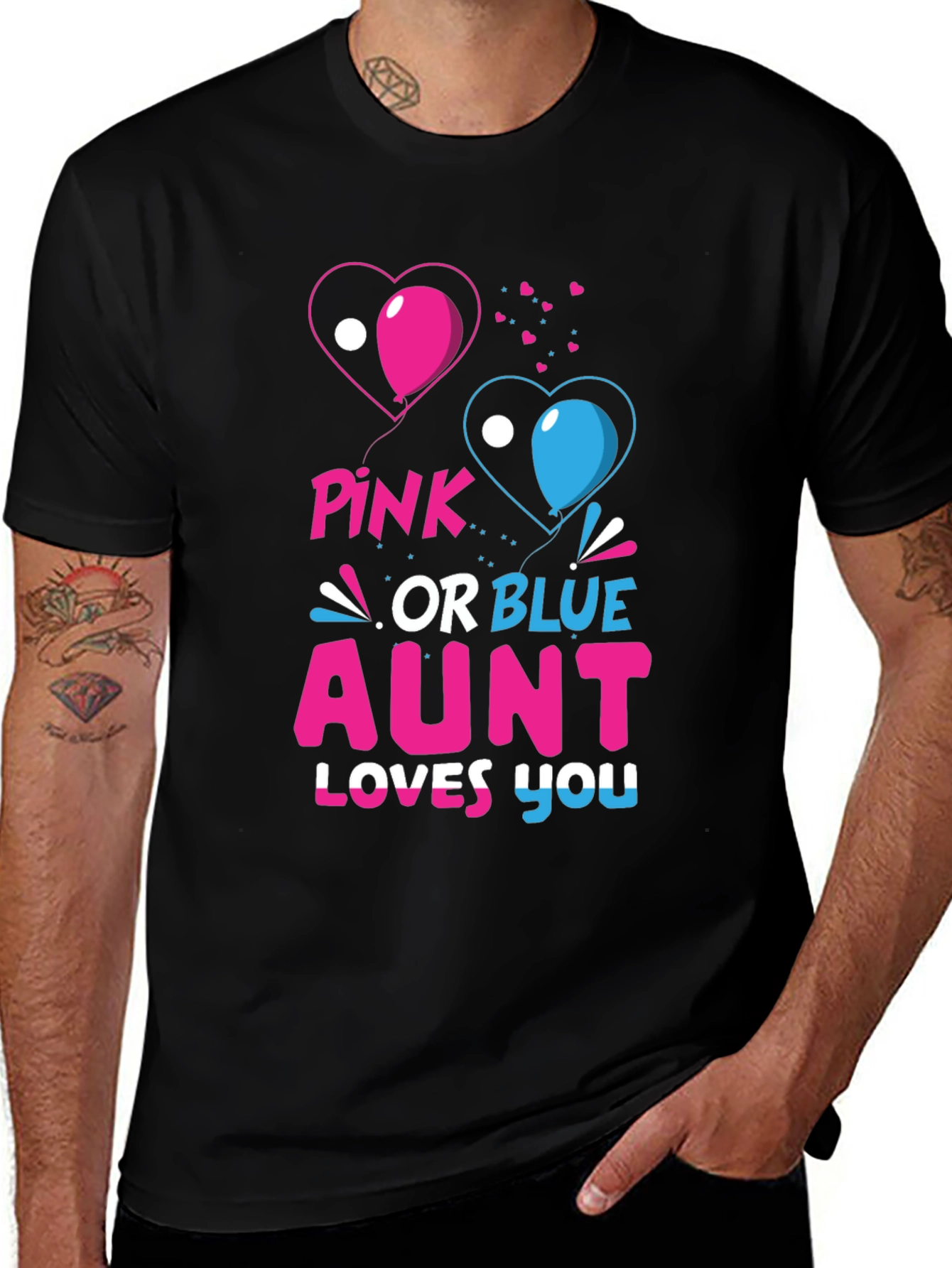 Pink or Blue Aunt Loves You Gender Reveal T-Shirt