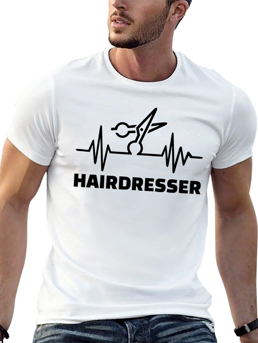 Hairdresser Heartbeat Black T-Shirt