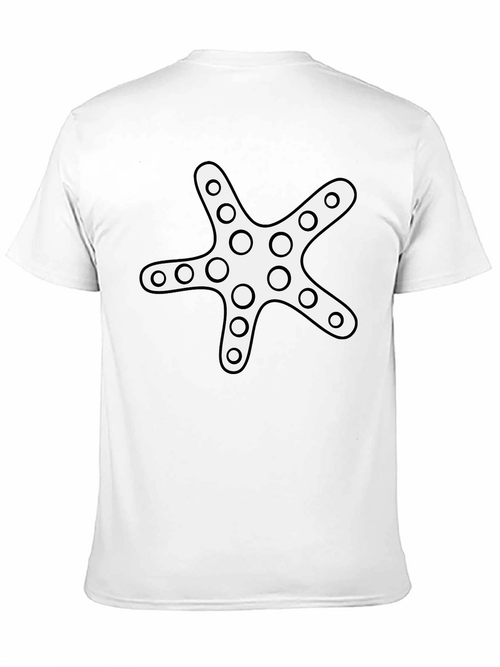 Starfish Graphic Tee - Black Cotton Casual Shirt