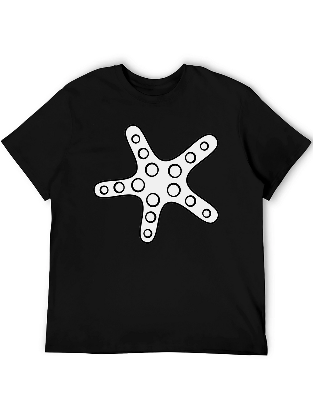 Starfish Graphic Tee - Black Cotton Casual Shirt
