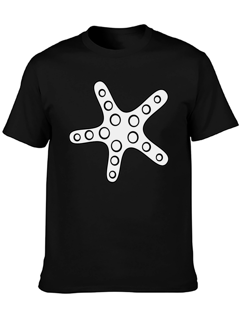 Starfish Graphic Tee - Black Cotton Casual Shirt