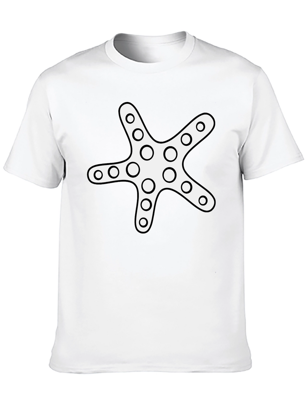Starfish Graphic Tee - Black Cotton Casual Shirt