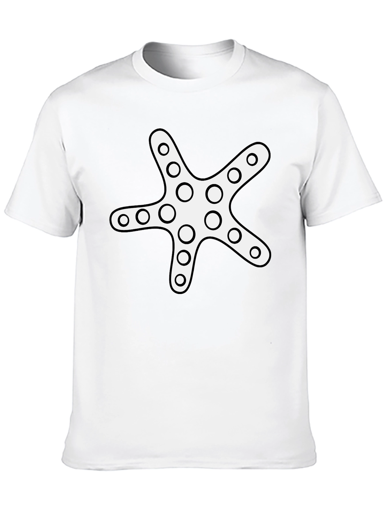 Starfish Graphic Tee - Black Cotton Casual Shirt