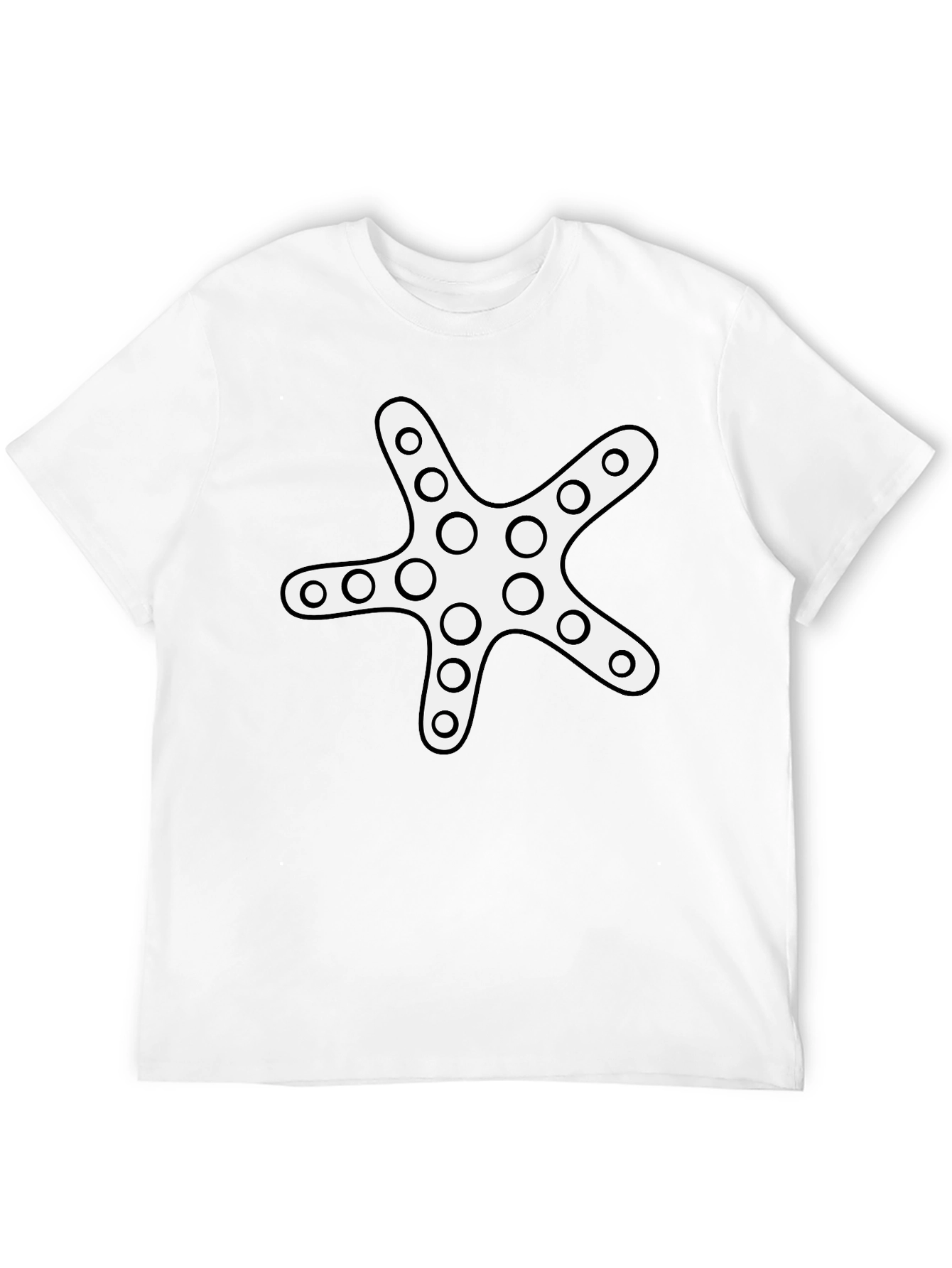 Starfish Graphic Tee - Black Cotton Casual Shirt