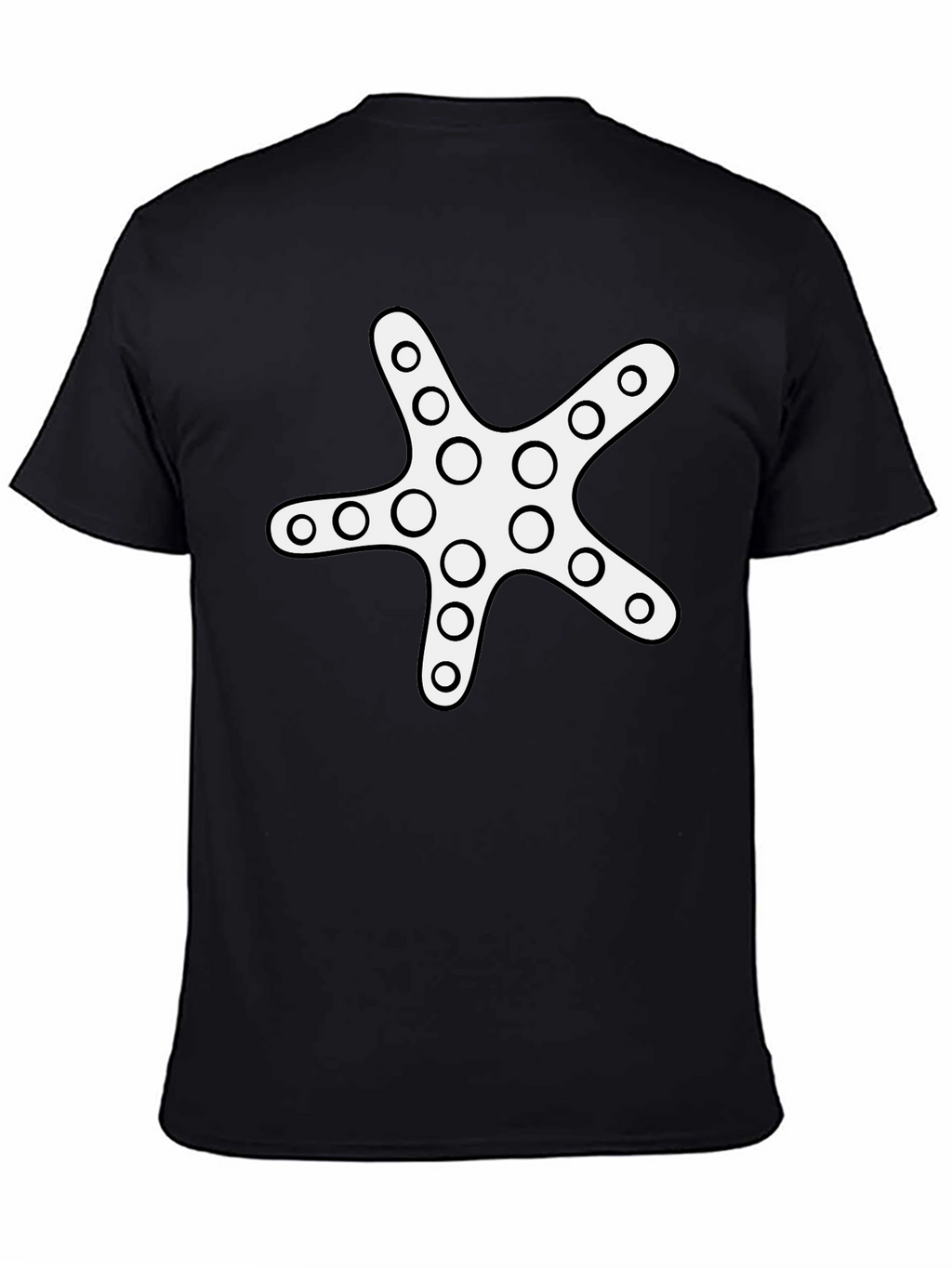 Starfish Graphic Tee - Black Cotton Casual Shirt