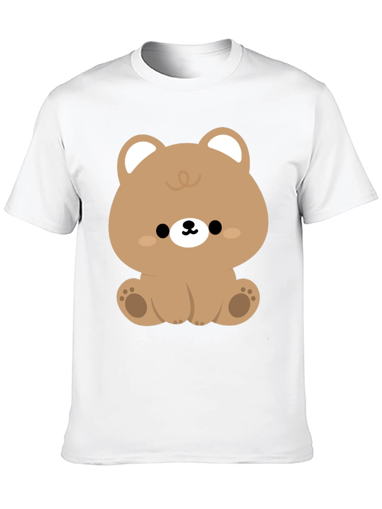 Cute Kawaii Bear Graphic Tee - Black