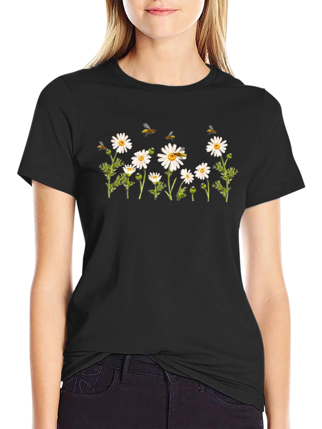 Daisy & Bee Graphic Tee - Classic Black
