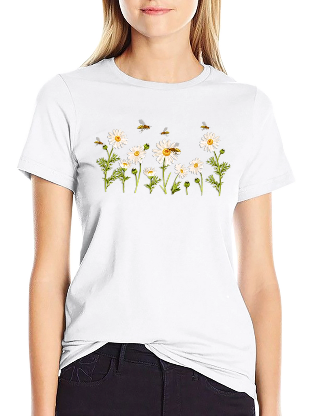Daisy & Bee Graphic Tee - Classic Black