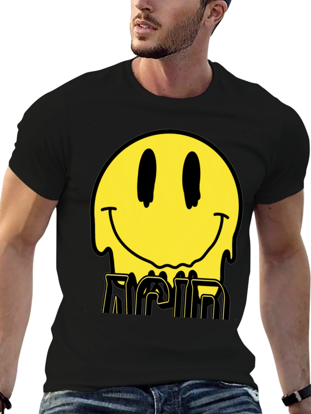 Acid Smiley Face Graphic Tee