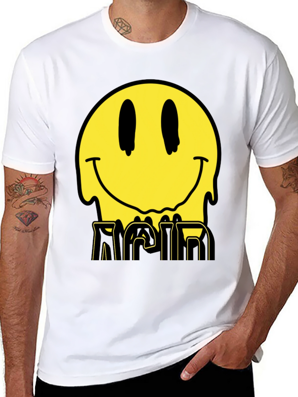 Acid Smiley Face Graphic Tee
