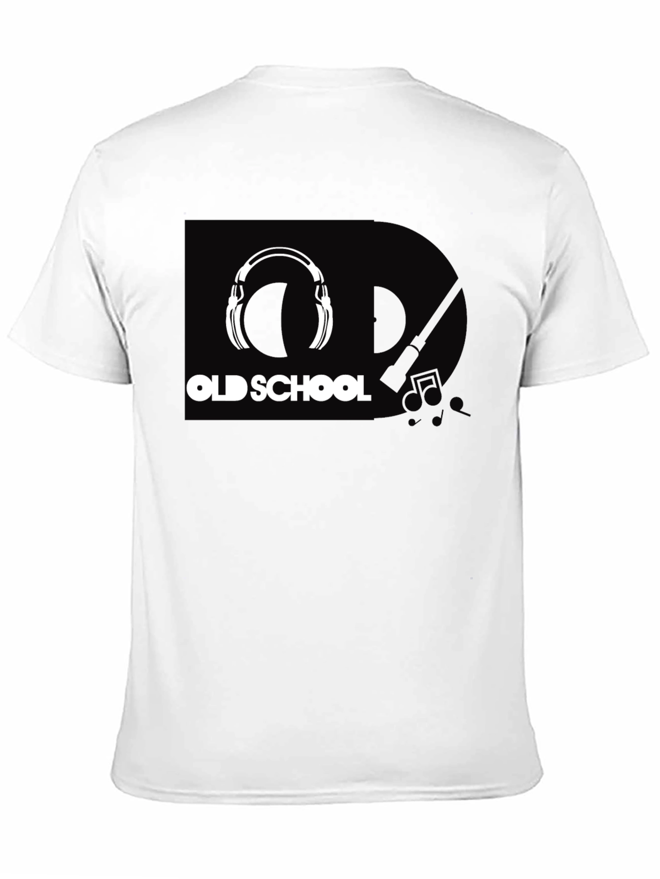 Old School Headphones Graphic Tee - Black Cotton T-Shirt