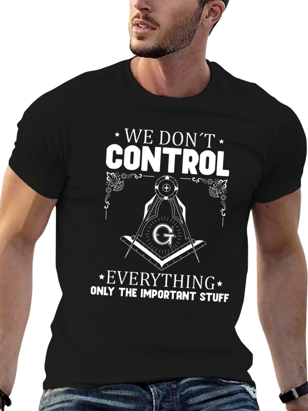 Masonic We Dont Control Graphic T-Shirt