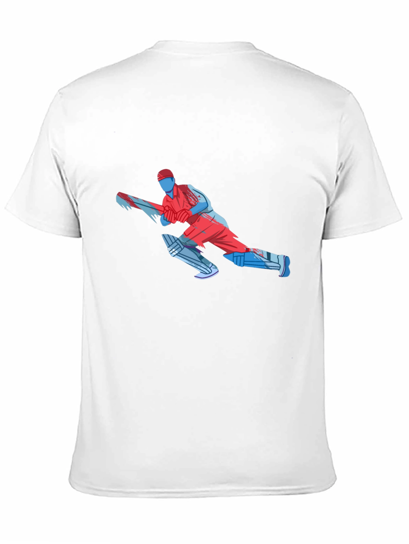 Cricket Player Graphic Tee - Black Cotton