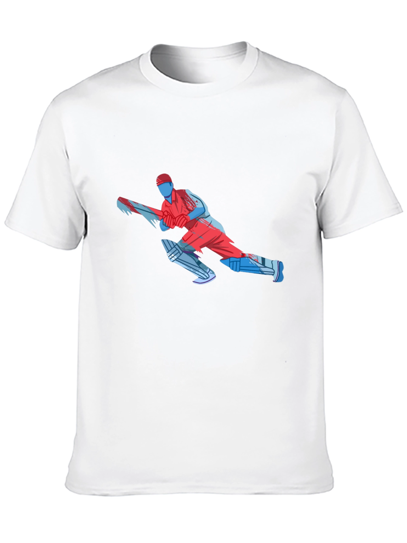 Cricket Player Graphic Tee - Black Cotton