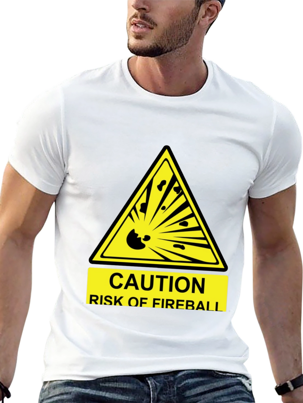 Caution Fireball T-Shirt - Funny Hazard Tee