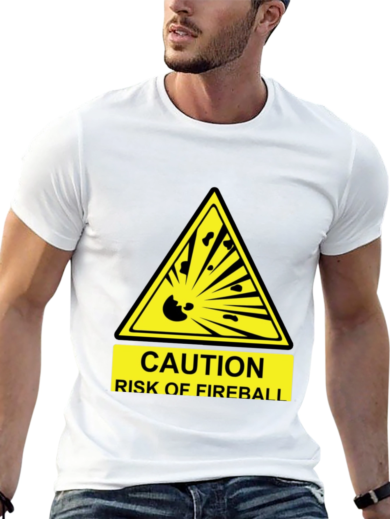Caution Fireball T-Shirt - Funny Hazard Tee