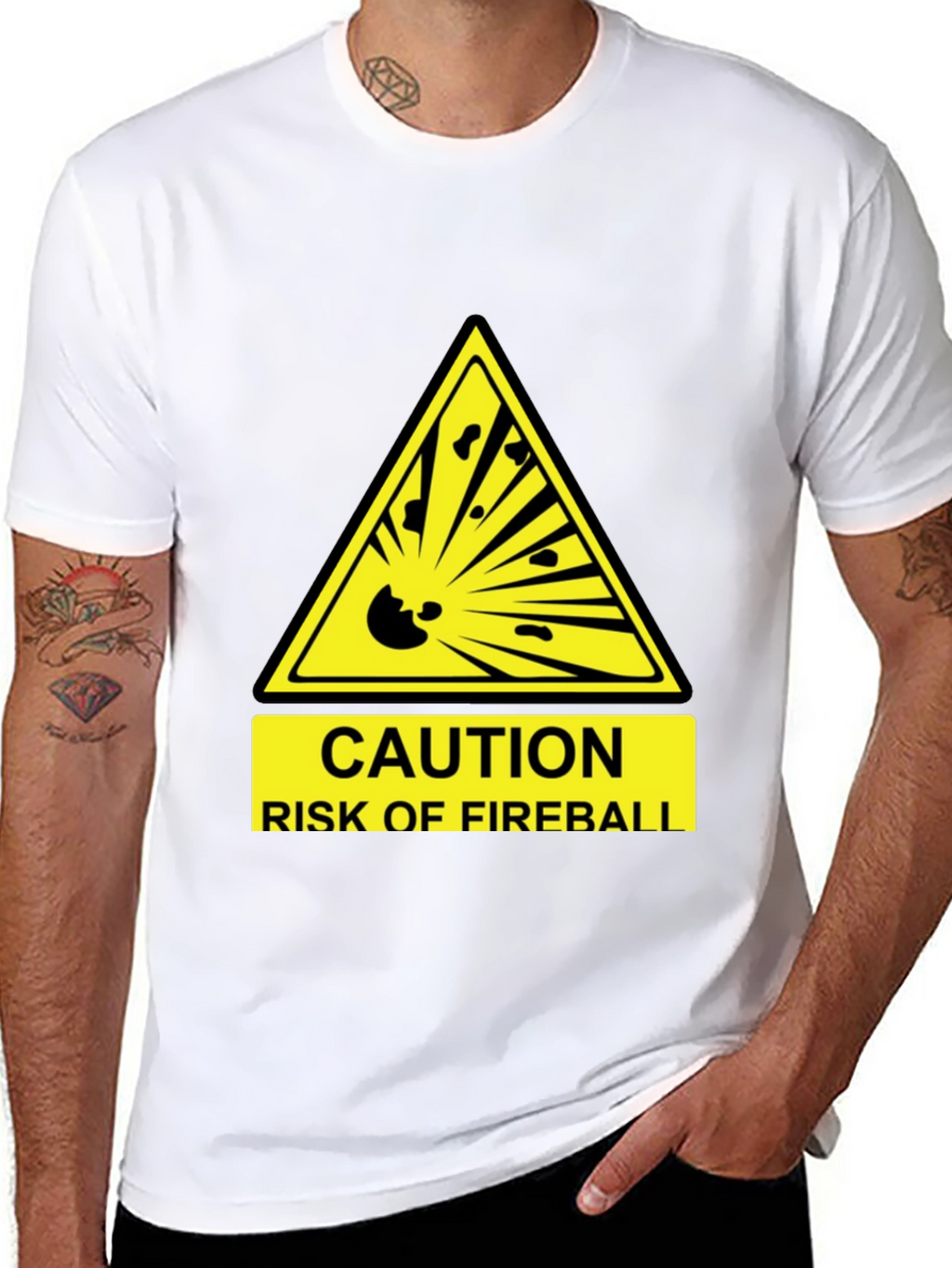 Caution Fireball T-Shirt - Funny Hazard Tee