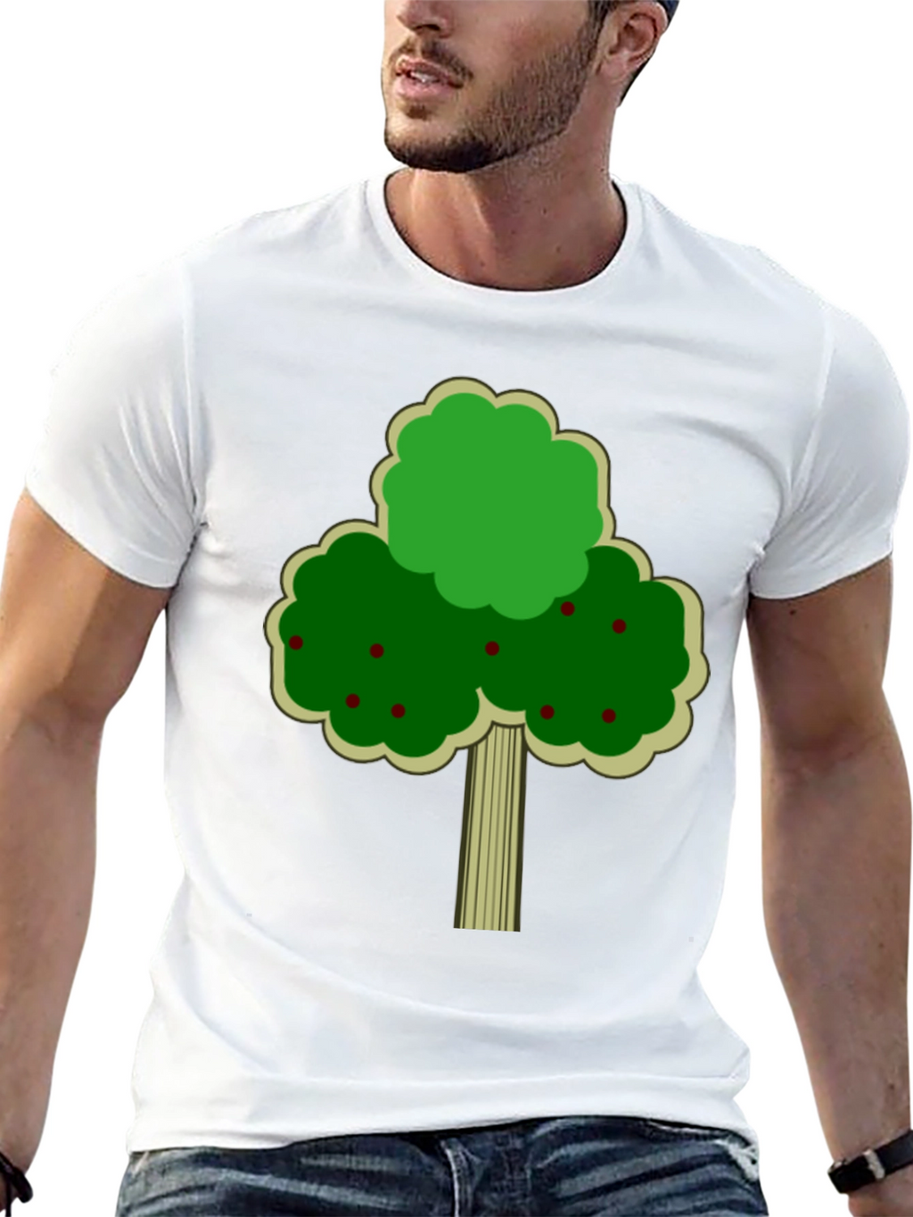 Fruit Tree Graphic Tee - Black Cotton T-Shirt