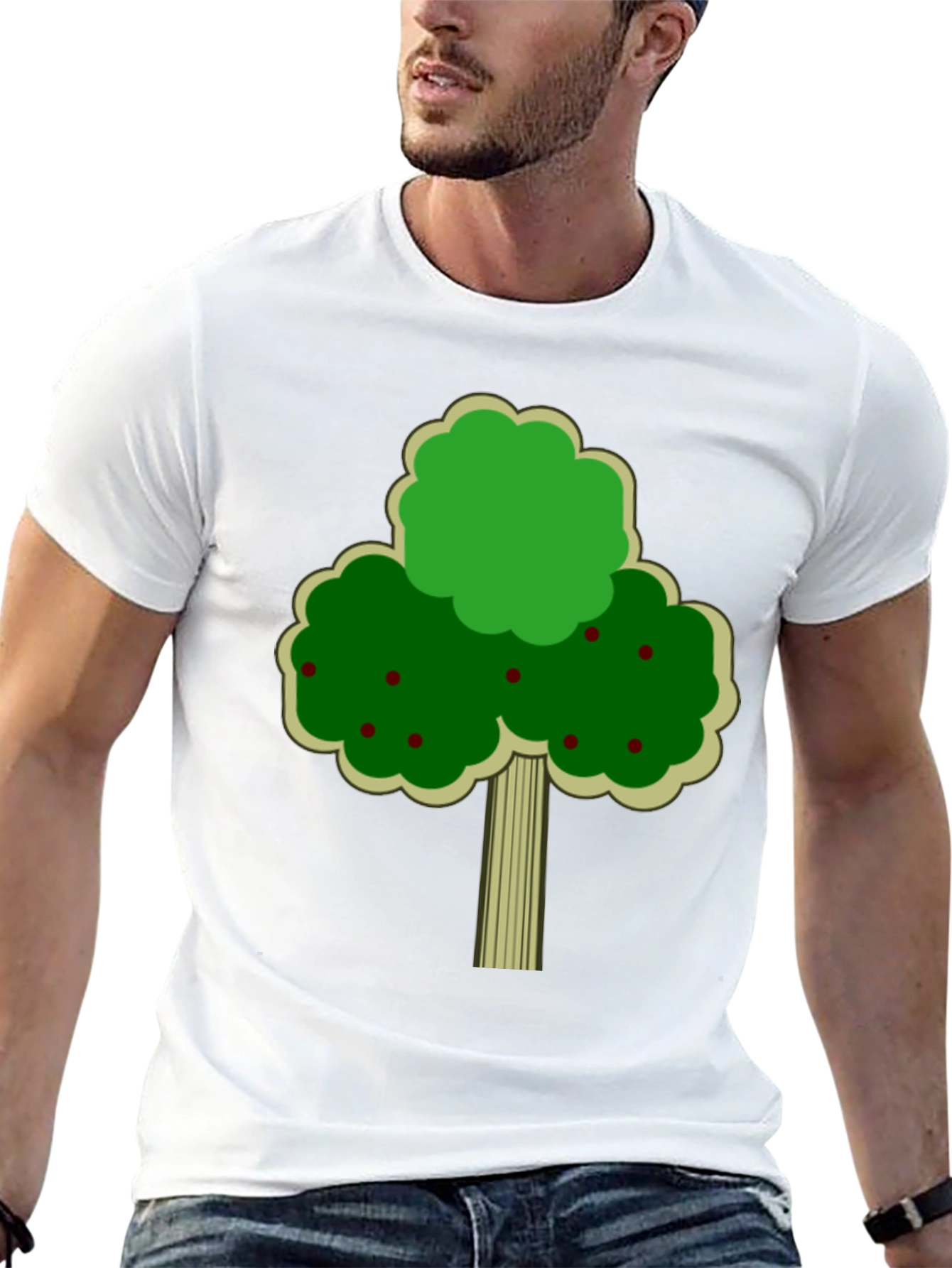 Fruit Tree Graphic Tee - Black Cotton T-Shirt