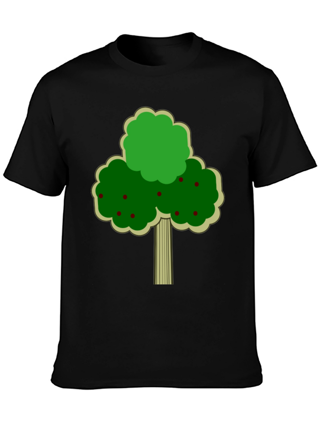 Fruit Tree Graphic Tee - Black Cotton T-Shirt