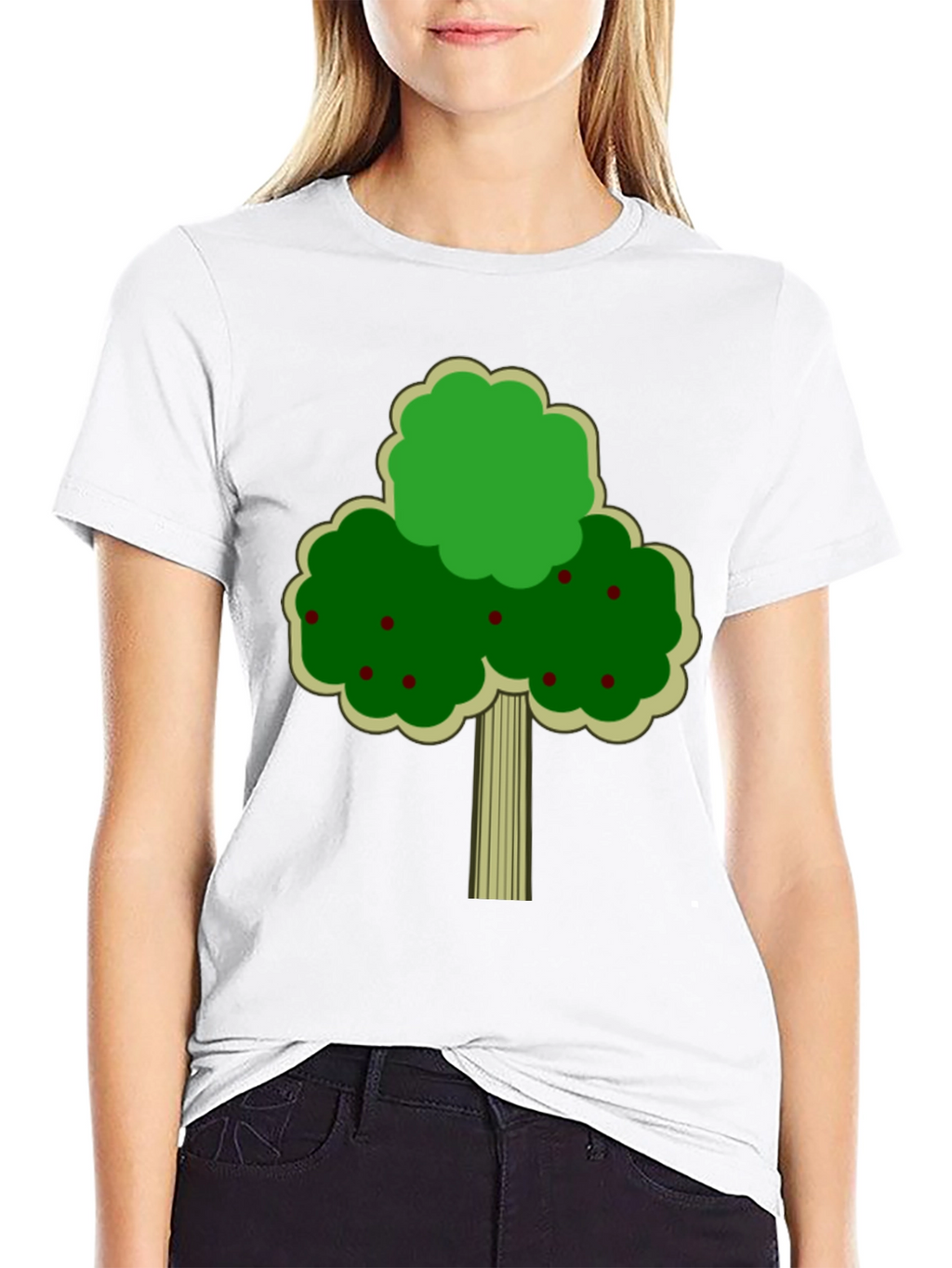 Fruit Tree Graphic Tee - Black Cotton T-Shirt