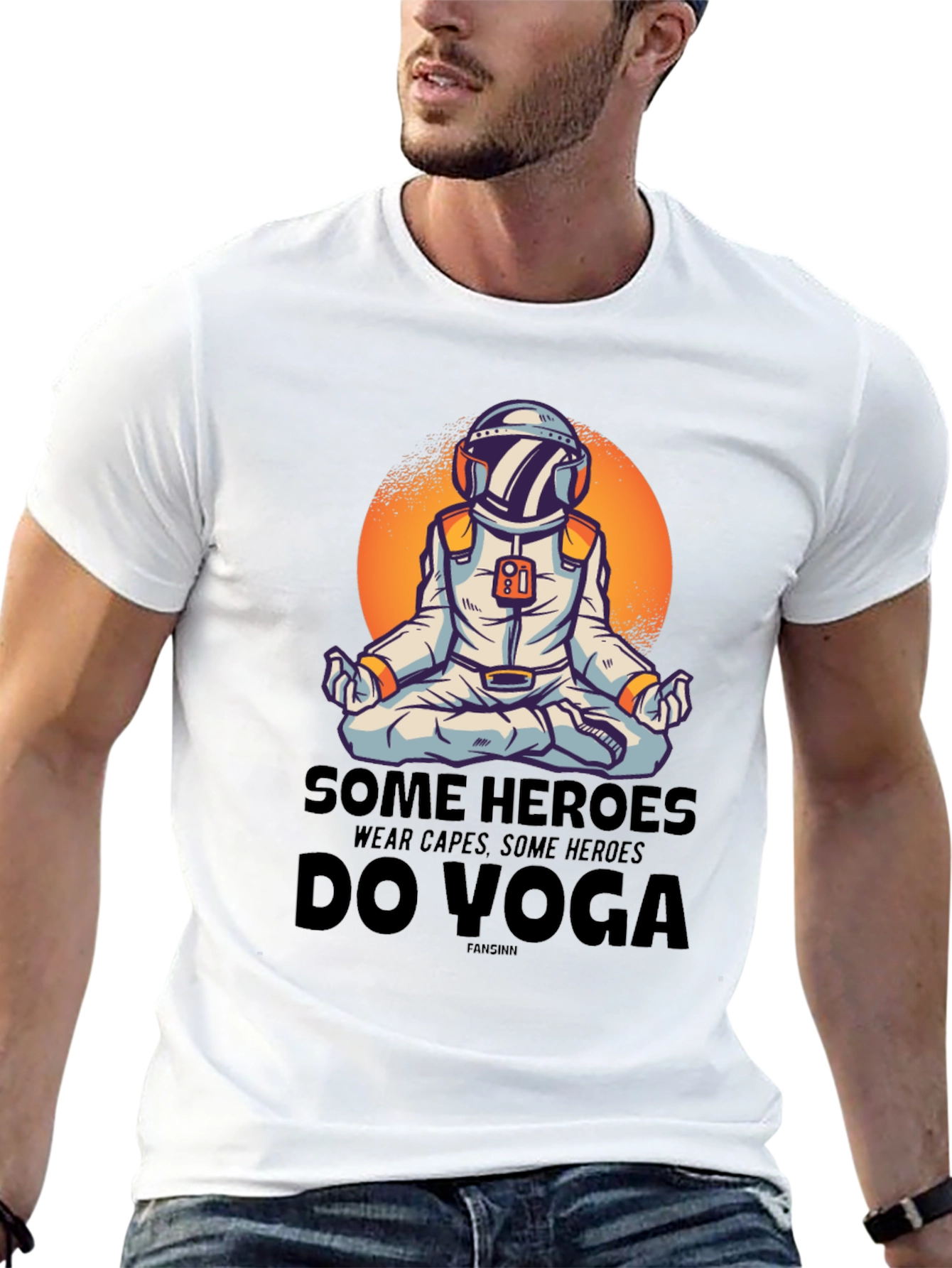 Astronaut Yoga Graphic T-Shirt