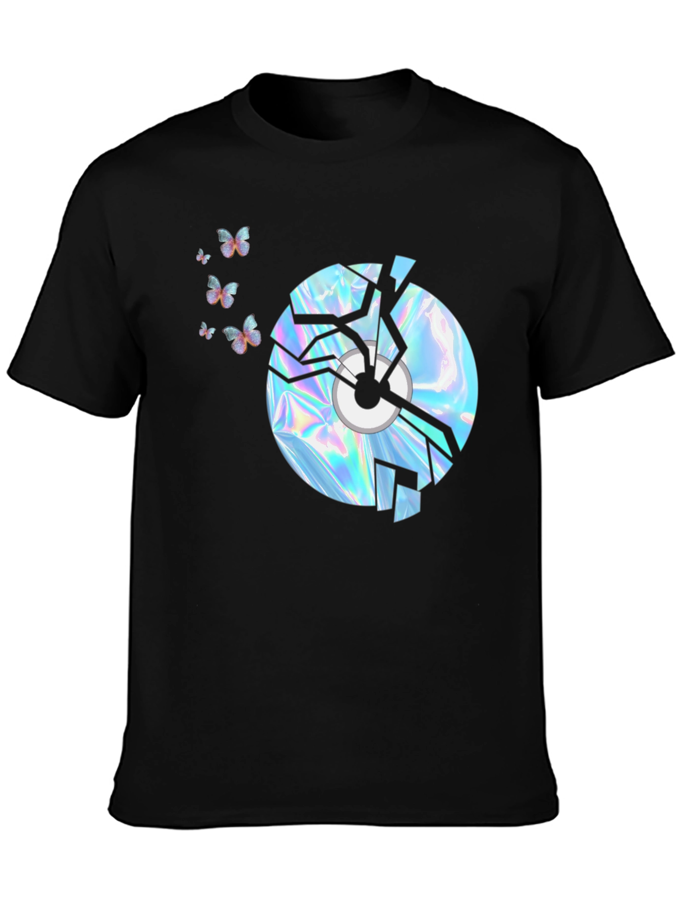 Broken CD Graphic T-Shirt - Black