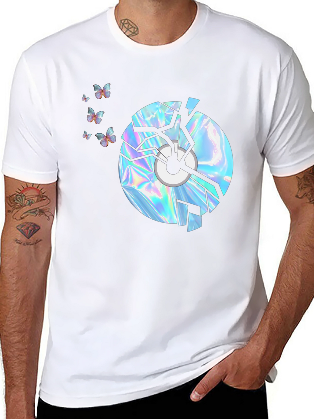 Broken CD Graphic T-Shirt - Black