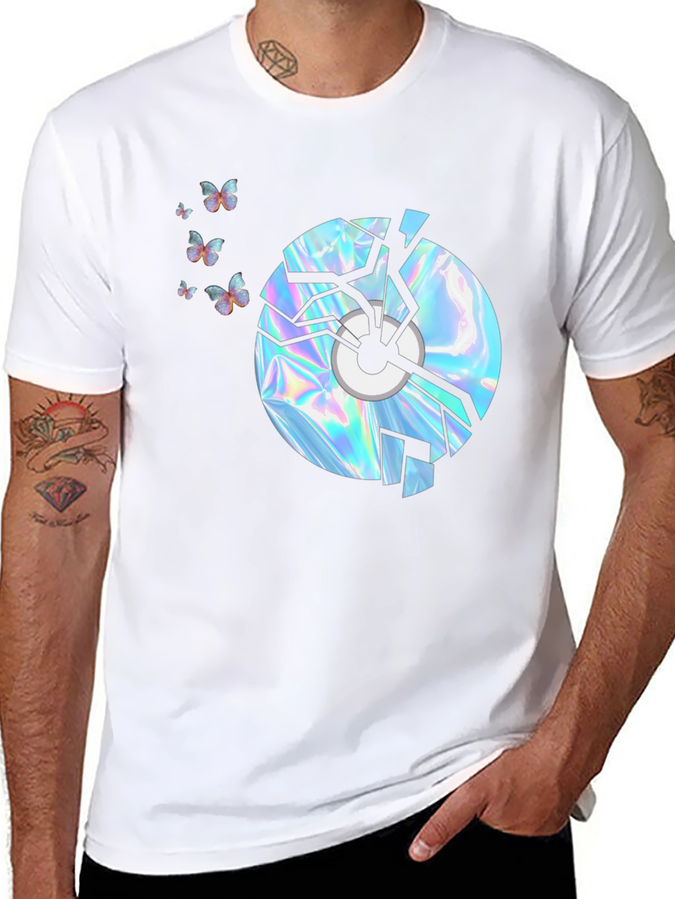 Broken CD Graphic T-Shirt - Black