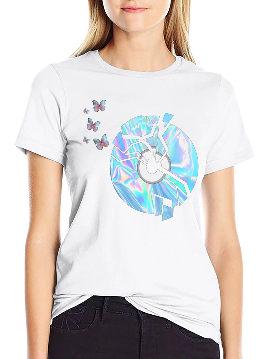 Broken CD Graphic T-Shirt - Black