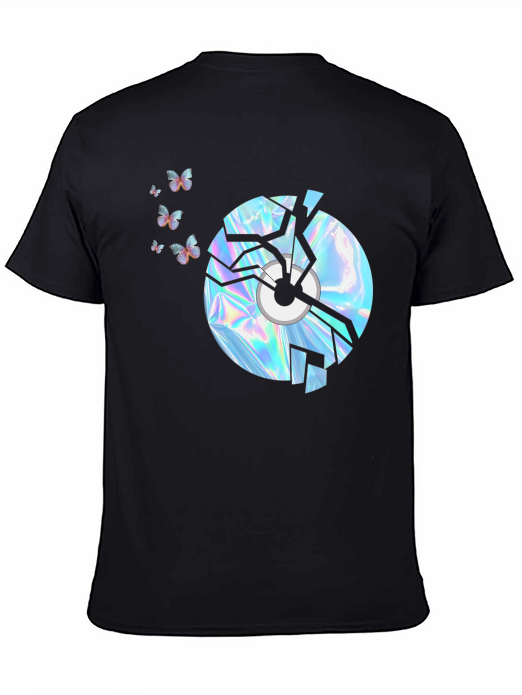 Broken CD Graphic T-Shirt - Black