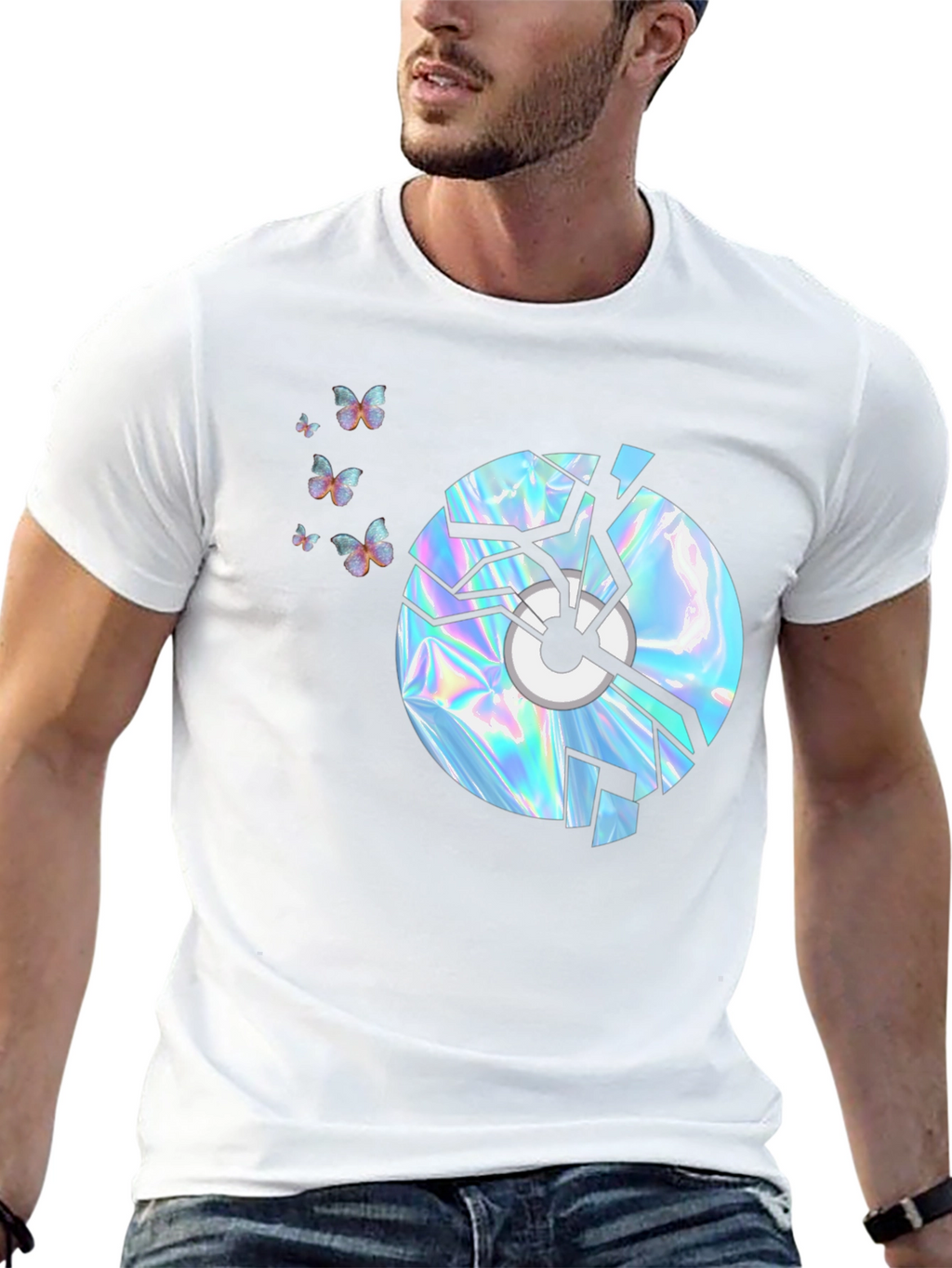 Broken CD Graphic T-Shirt - Black