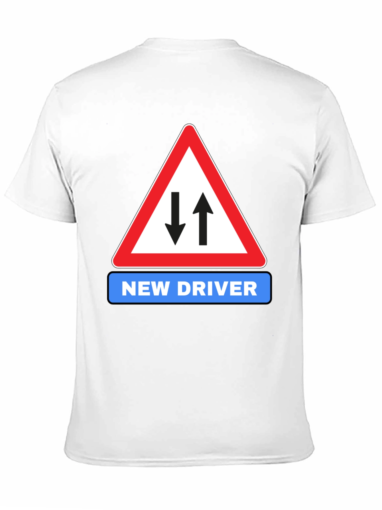 New Driver Road Sign Black T-Shirt