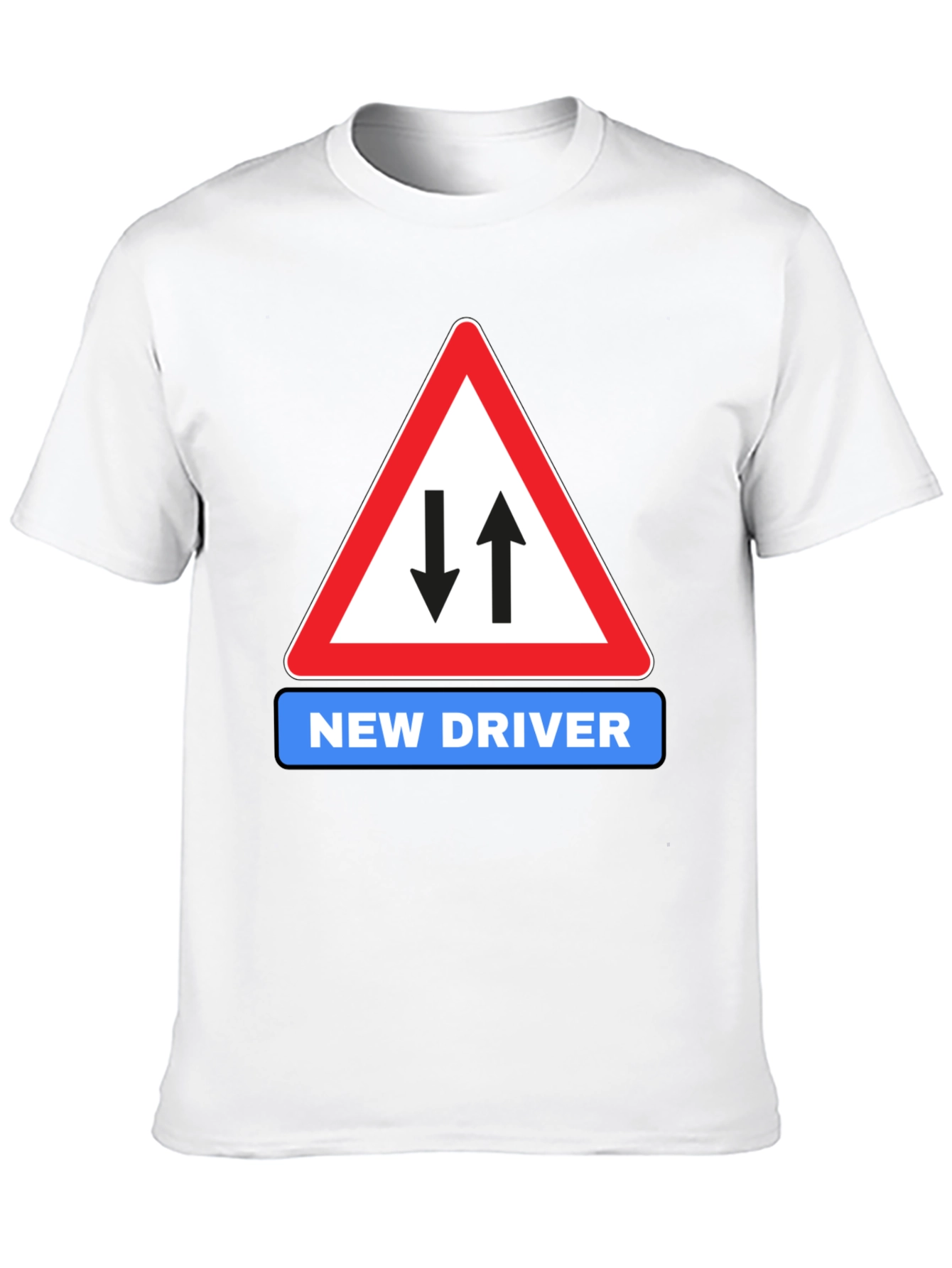 New Driver Road Sign Black T-Shirt