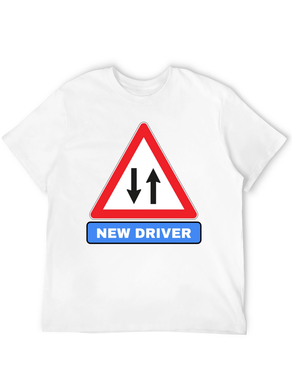 New Driver Road Sign Black T-Shirt