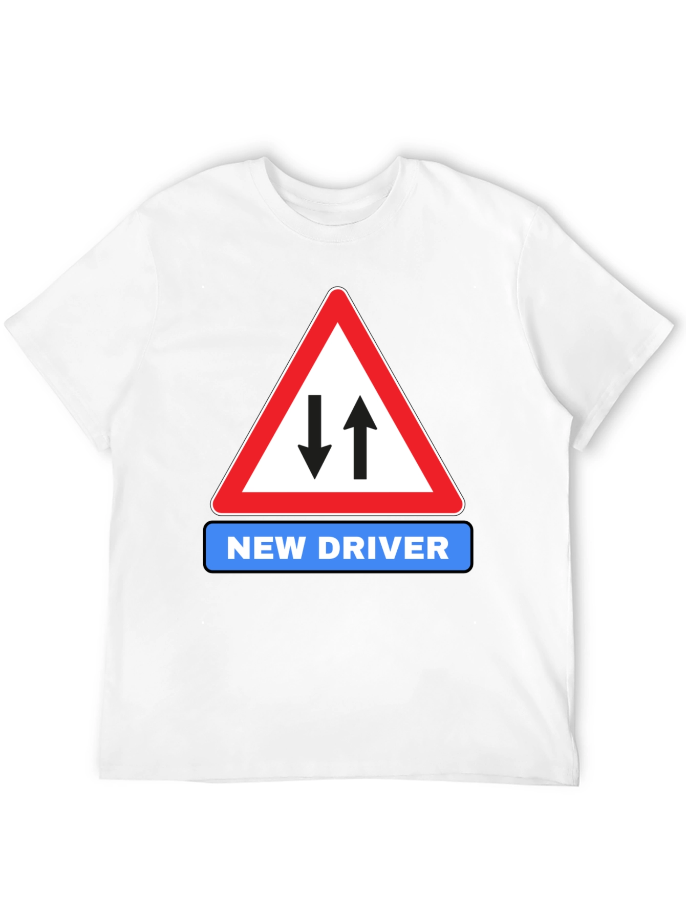 New Driver Road Sign Black T-Shirt