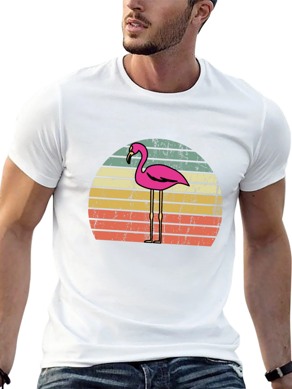 Retro Flamingo Sunset T-Shirt